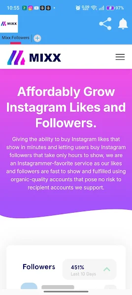 Screenshot of Mixx Followers on Android