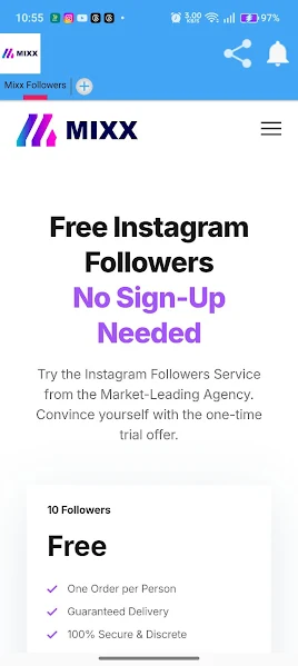 Screenshot of Mixx Followers Download